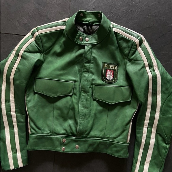 Vintage German Polizei Police Leather Jacket - Picture 3 of 4